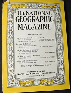 NATIONAL GEOGRAPHIC MAGAZINE-NOVEMBER 1948-4-H-URUGUAY-ELECTRICITY-DHOWS - Foto 1 di 4