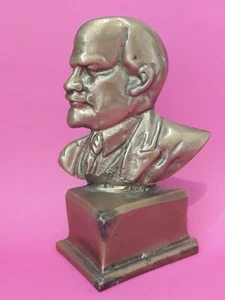 Soviet bust bas-relief sculpture Vladimir Lenin. Brass . Original. USSR. - Picture 1 of 12