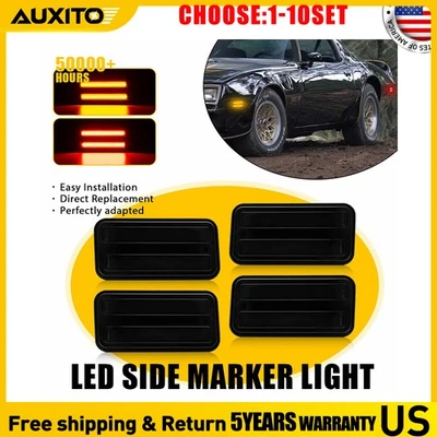 Luces de señalización laterales rojas ámbar ahumadas para Pontiac Firebird Trans Am 1970-81 Foto 1 de 4