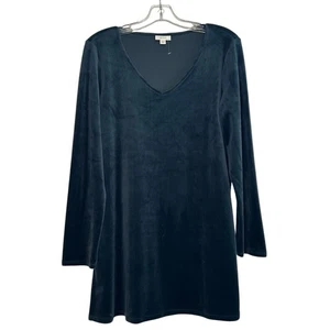 Camisa túnica PURE J JILL para mujer MED océano terciopelo pulóver cuello en V manga larga - Imagen 1 de 5