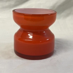 BERGDALA GLASBRUK SWEDEN GLASS VASES MCM DANISH MODERN HOLMEGAARD Red White 3" - Picture 1 of 5