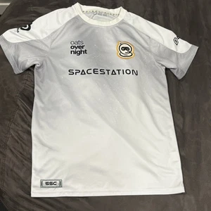 Camisa de manga corta blanca Space Station Oats Over Night para hombre talla M J90 1H30 - Imagen 1 de 5