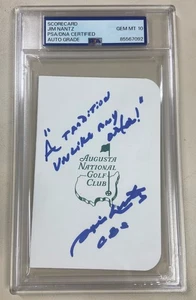Jim Nantz Signed Autograph Augusta Masters Scorecard Auto 10 PSA/DNA - Picture 1 of 2