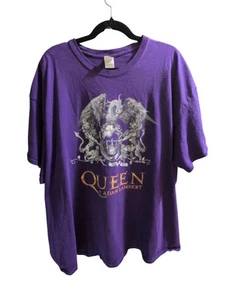 2019 Queen + Adam Lambert The Rhapsody Tour Tee Music Shirt Purple Size 2XL - Picture 1 of 4