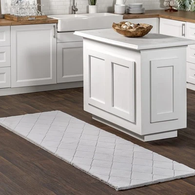 Tapete de área de pelúcia aconchegante 2'6" x 8', lavável na máquina, antiderrapante, macio fofo felpudo C... - Imagem 1 de 4