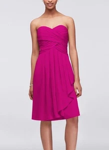 David’s Bridal Begonia Chiffonkleid mit Herzausschnitt Größe 14 - Bild 1 von 11