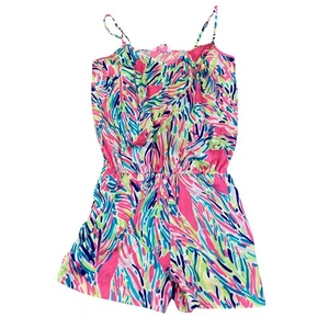 Lilly Pulitzer Strampler XS rosa blau grün ärmellos Freizeit Overall ohne Gürtel - Bild 1 von 8