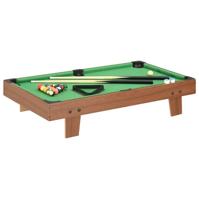 Mini-Billardtisch 92×52×19 cm Braun Grün Pool Tisch Billard-Set mit Zubehör - Bild 1 von 4