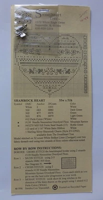 The Sweetheart Tree Shamrock Heart Cross Stitch Pattern with Charm - Image 1 of 4