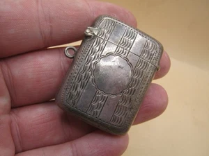 Estuche Vesta Birmingham 1910 de plata esterlina caja fuerte a juego en buen estado - Imagen 1 de 7