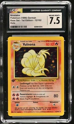 CGC 7.5 GERMAN Ninetales 1999 Base Set - 1st Edition 12/102 Holo Pokemon Card - Image 1 of 2