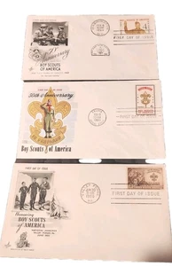 First Day of Issue 50 Years of Boy Scout of America 3 Set Combo Stamp/Envelope - Picture 1 of 5