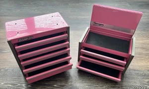 Snap-On - Micro Roll Cab BOTTOM & TOP chest "SET" Mini Tool Box Pink. - Picture 1 of 13