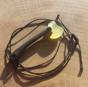 Viking Axe Hand Carved Gunuine Baltic Amber Bog Oak Pendant 1.9g - Picture 1 of 5
