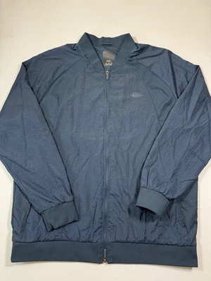 Chaqueta Nike Air Jordan Para Hombres 2XL XXL Azul Cremallera Completa Alas Muscular Tejida Retro Logo Foto 1 de 4