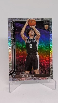 2025-26 Topps Flagship Dylan Harper #202 Topps Foil Pattern Rookie Fanatics - Image 1 of 2