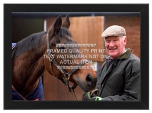 RON ROJO ENMARCADO JENGIBRE MCCAIN GRAND NATIONAL AINTREE FOTO ESTABLO DE CARRERAS DE CABALLOS - Imagen 1 de 10