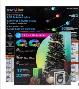 Enbrighten LED Color Changing Bubble Lights 2x29.5ft w/Remote 180 Bulbs NEW - Picture 1 of 1