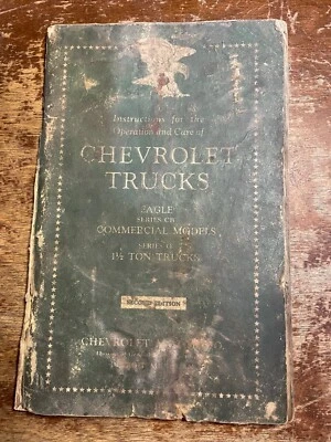 1933 Chevrolet Trucks Manual de Operação Eagle Series CB 1 1/2 Ton Instruções - Imagem 1 de 4