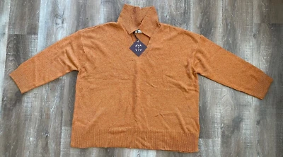 AVA & VIV ~ NEW~Bronze Collared Long Sleeved Sweater Women's Size 3X ~ NWT - Image 1 of 4