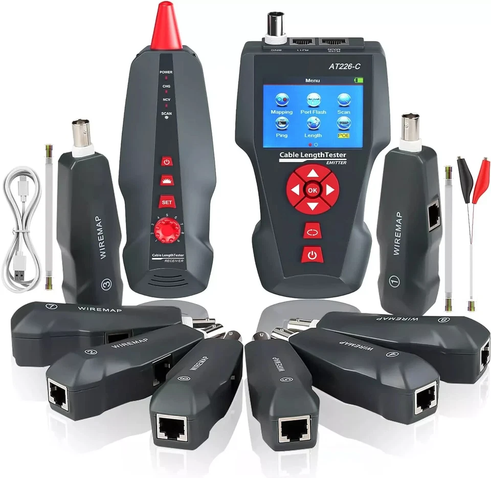 KOLSOL Network Cable Tester, AT226-C LAN Network Cable Tester for RJ45, RJ11, - Image 1 of 1
