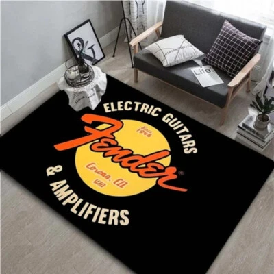 Fender Guitar Rock Carpet Floor Mats anti-slip Music Room Area Rug