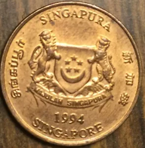 1994 SINGAPORE 1 CENT COIN - Picture 1 of 2