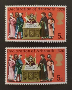 GB QEII 1970. ERRORs! MULTIPLE COLOUR SHIFTS on Anniversaries 5d. MUH. - Picture 1 of 7