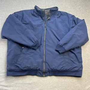 Lands End Squall Jacket Mens 4XL Blue Fleece Lined Windbreaker Waterproof Bomber - Picture 1 of 18
