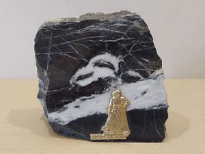 Soviet Vintage Plaque Metallurgist on stone. USSR Original. ## . S - Picture 1 of 17