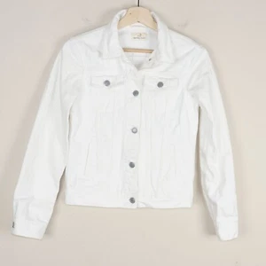 Chaqueta de mezclilla blanca bordada Gigi Hello There Marine Layer para mujer talla XS - Imagen 1 de 13