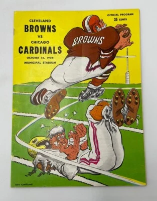 Cleveland Browns vs Chicago Cardinals Official Program October 12 1958 - Image 1 of 3