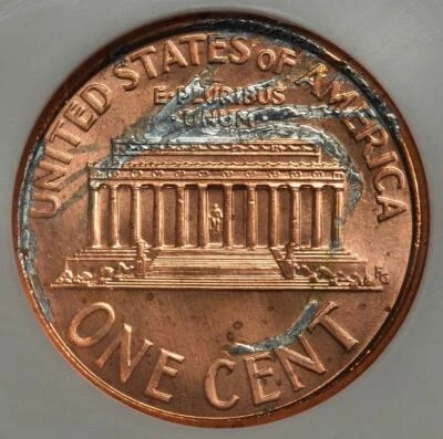 2005 NGC MS67 Struck On Damage Defective Plating Modern Lincoln Cent Mint Error - Image 1 of 4