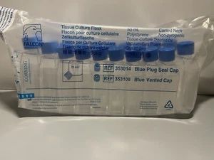 (x100) Falke Gewebekulturflasche 50 ml, 25 cm² Canted Neck blau belüftete Kappe - Bild 1 von 6