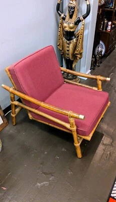 Ficks Reed Co. John Wisner Far Horizons 1950s MCM Rattan Armchair - Image 1 of 4