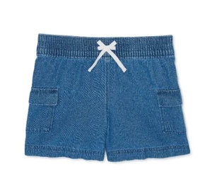 Wonder Nation Girls Pull-On Shorts sz XS Elastic Waist Drawstring Denim Blue New - Picture 1 of 7