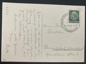 1936 Berlin Germany First Day Postcard Cover  XI Olympic Games Cancel - Picture 1 of 2