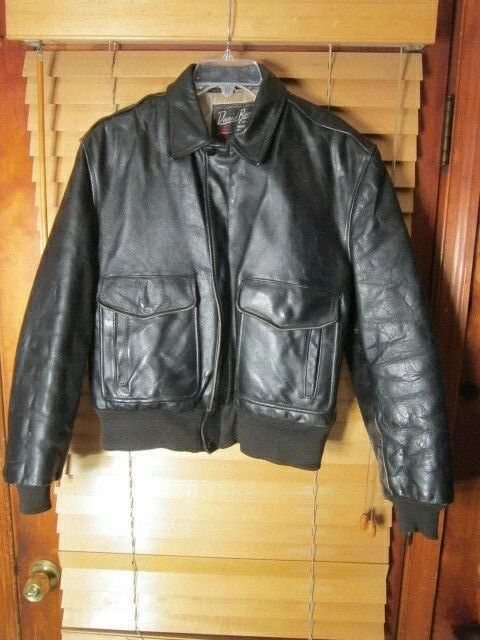 Rare Vintage 50s Daniel Boone Two Star Motorcycle Steer Leather Jacket Men 42-44 - Image 1 of 4