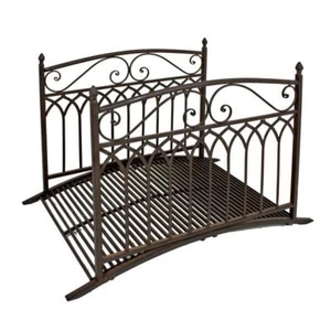 Gartenbrücke Teichbrücke Steg Eisenbrücke Brücke Garten Teich Geländer Metall - Bild 1 von 3