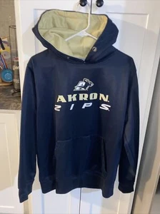 AKRON UNIVERSITY ZIPS Hoodie Sweatshirt STADIUM MEDIUM Polyester Navy Blue NCAA - Picture 1 of 5