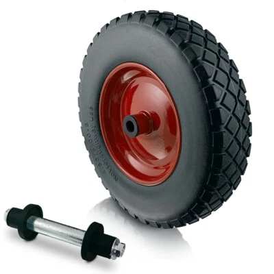 Vollgummireifen PU Schubkarrenrad für Schubkarren 4.80/4.00-8 Schwarz BITUXX - Bild 1 von 4