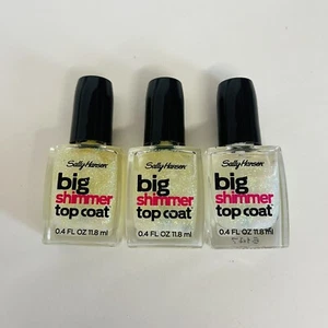 Lot of 3 Sally Hansen Big Top Coat Shimmer #110 TWINKLE SNOWS - Picture 1 of 7