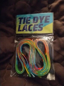 Pair Of Shoe Laces Tie Dye Rainbow Colorful Laces Flat For All Shoes 35” - Picture 1 of 4