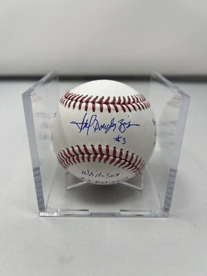 Harold Baines Firmado Nombre Completo Estadística Inscrita MLB Béisbol Beckett con Cubo L2 Foto 1 de 4