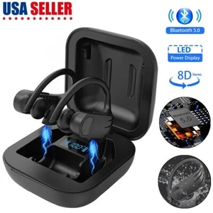 Wireless Earbuds Bluetooth Headphones Stereo Sound Over-Ear Earphones Waterproof - Picture 1 of 12