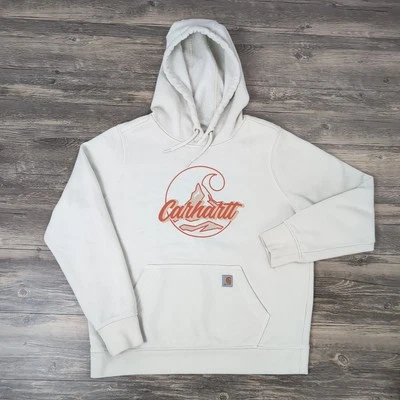 Sudadera con Capucha Carhartt Mujer Grande 12-14 Blanca Sudadera con Capucha Suéter Trabajo Exterior Foto 1 de 4