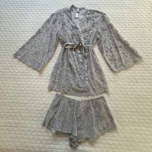 Bata Savage X Fenty Devore Dreams 2 piezas M/L gris hada caprichosa terciopelo agotado - Imagen 1 de 21