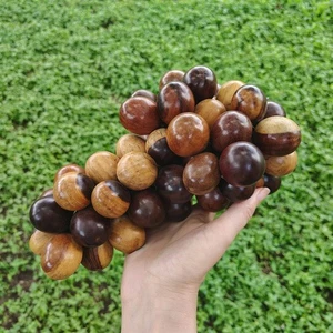 Beautiful Large Handmade MCM Wooden Cluster Of Grapes - Picture 1 of 10