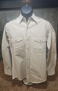 Vintage Willis & Geiger Bush Poplin Safari Shirt Cotton Khaki M - Picture 1 of 24