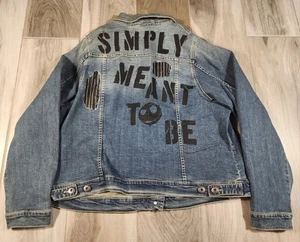 Disney Nightmare Before Christmas Distressed Denim Jacket Torrid Sz 3 NWT - Picture 1 of 12